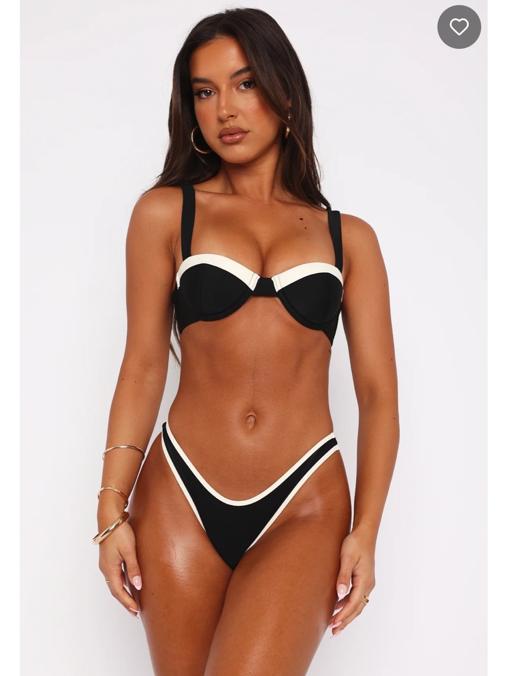 White Fox Boutique Vaucluse Bikini Top & Double Bay Bottoms - Black/White